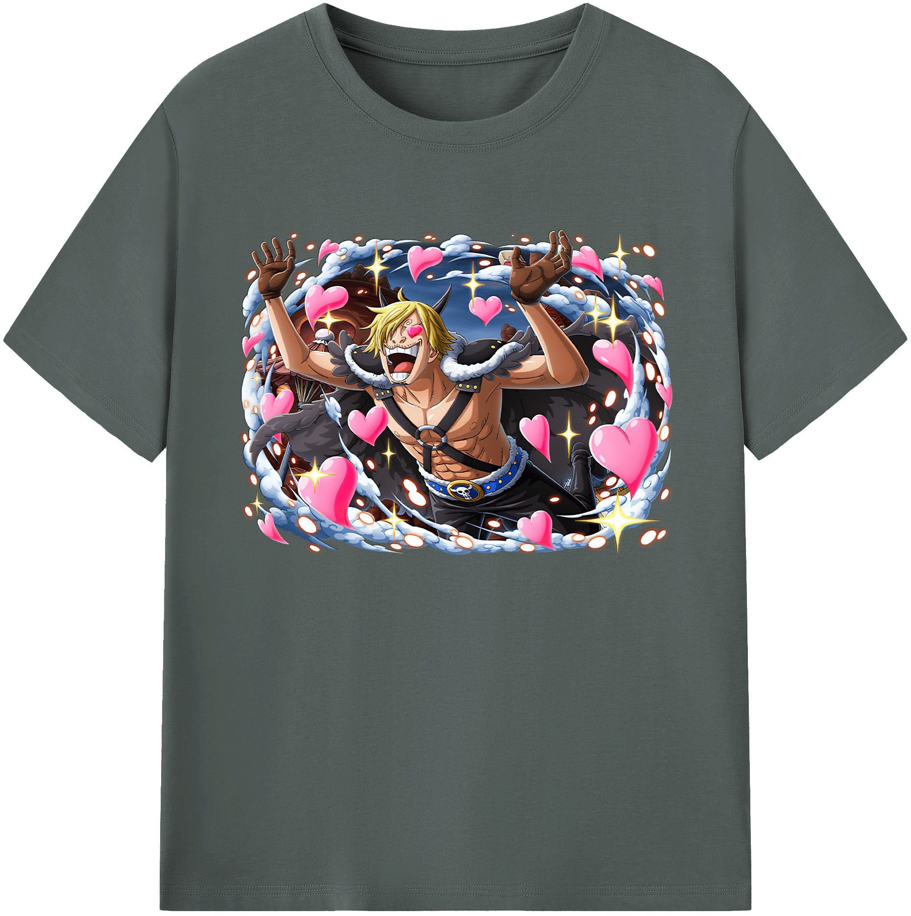 （画像用） ワンピース サンジ ONE PIECE Sanji 綿100％ メンズ半袖Tシャツ｜肌触りやわらか＆通気性